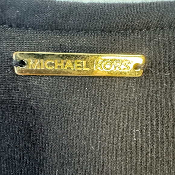 MK MICHAEL KORS Blouse Top L Black Sheer 3/4 Sleeve MK Black Long Sleeve Top - Picture 5 of 9